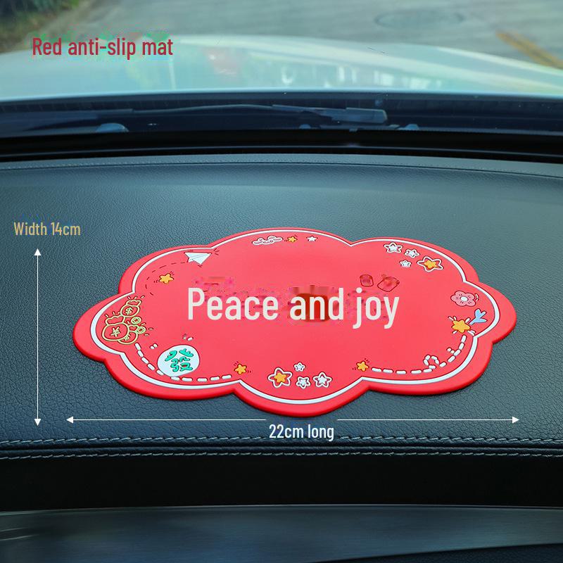 Car Anti-Skid Mats for Phones and Ornaments with Feather and Diamond Designs.