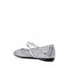 Salvatore Ferragamo Ferragamo Bow Detail Glitter Ballerina Shoes Silver