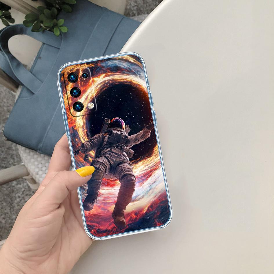 PP7 Astronaut Space Moon Soft Shell Transparent Phone Case for Motorola Moto G7 G8 G9 G84 G85 G73 G24 G15 Z2 Play Power Plus
