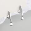 S925 Silver Small Square Huggie Earrings Minimalist Cool Niche Design Ear Cuffs Jewelry