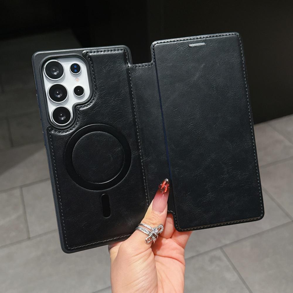 Luxury Flip Wallet Card Slot Leather Case For Samsung Galaxy S25 Ultra S24 S23 Plus S22 S25Edge Magnetic Fold Stand Holder Cover