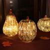 LED Glass Pumpkin Lantern Halloween Decorations Home Party Table Centerpiece With Timer Light
