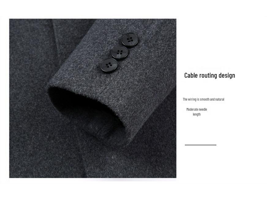 Men's Mid-Length Woolen Coat - Autumn/Winter Suit Collar Business Casual