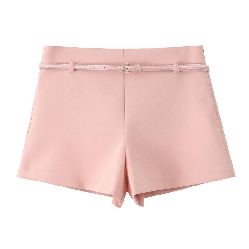 Summer Women's V-Neck Vest and Square Neck Dress Shorts with Belt Set - European & American Style