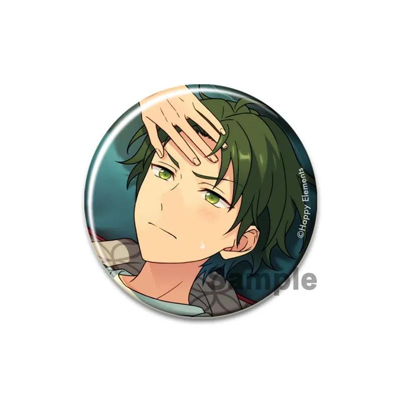 32/44/58mm Ensemble Stars Idol Brooch Round Cartoon Cosplay Badge Akehoshi Yuuki Fushimi Narukami Lapel Pins for Backpack Gift Accessory