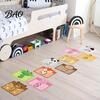 Number Hopscotch Rugs Lattice Floor Stickers, 1-10 Game Decals, Removable Indoor Hopping Tiles Cartoon Animals Wall Decals for Classroom School