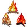 Simulationsflamme 3D-Design Realistisch Einfache Montage Foto-Requisiten Beschichtetes Papier Lagerfeuer Musikparty Picknick Grill Flammen Dekoration Halloween