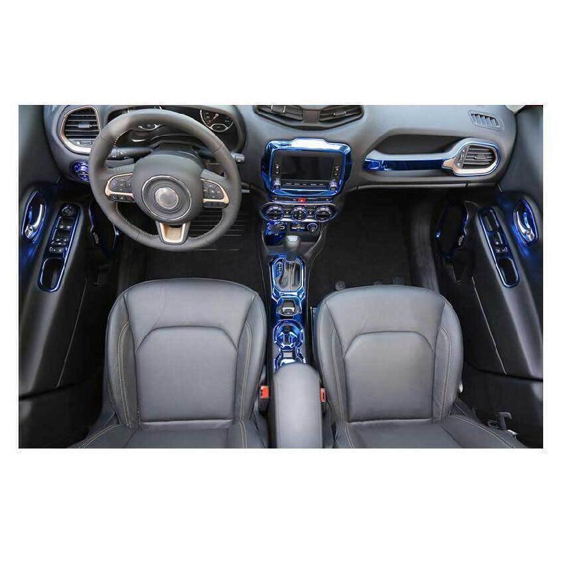 For Jeep Renegade 15-2023 Blue Titanium Co-Pilot Storage Box Handle Cover Trim