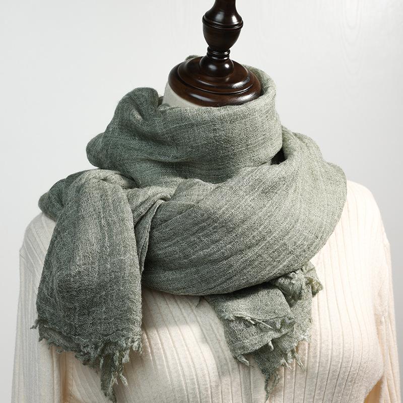 Thin Wool Scarf Women's 2025 Autumn and Winter New Solid Color Scarf Fashion Warm Decorative Shawl Scarf
