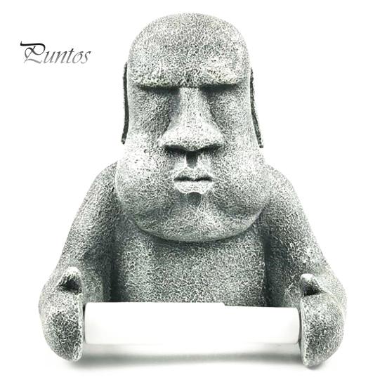 Držák na ubrousky Velikonoční ostrov Moai Design Nástěnný stojan na toaletní papír v roli Odolné úložné potřeby do koupelny