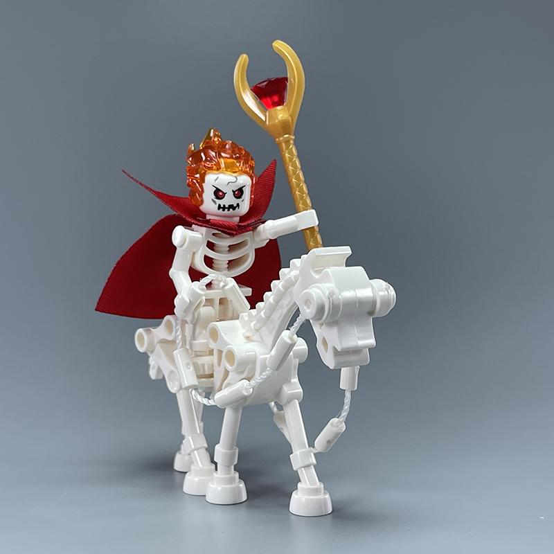 MOC Bricks Mount Action Figure Tang Monk King Horse battle Scene Horseback Warrior Accessories Building Blocks Boys Toys