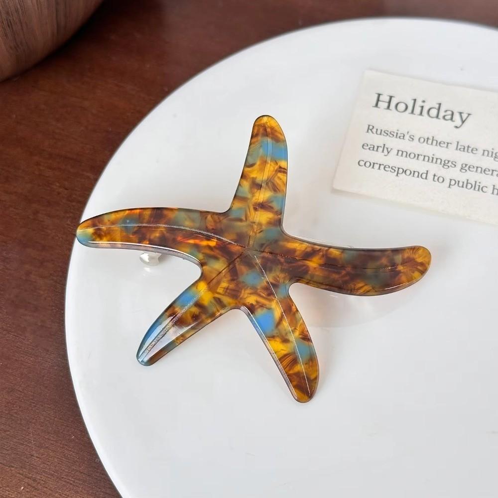 Ocean Series Starfish Hair Clip Acetic Acid Material Spring Hair Clip Side Hair Clip for Women