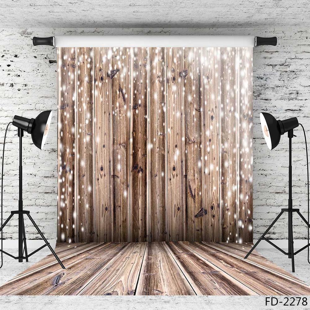 Christmas Wooden Floor Glitter Photographic Backgrounds for Photo Studio 3D Vinyl Cloth Photography Backdrops for Baby Children