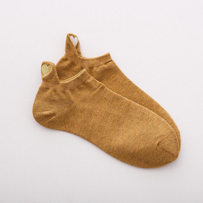 Women Cotton Ankle Socks New Fashion Spring Color Novelty Girls Cute Heart Embroidery Casual Funny Short Socks