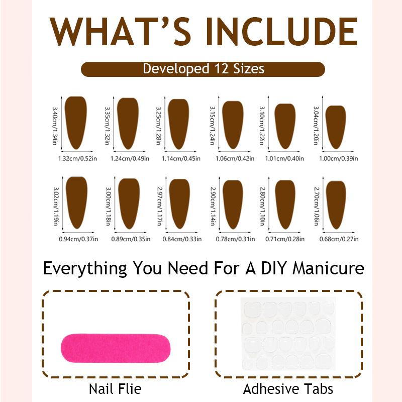 Press On Nails Almond Fake Nails French Tip False Nails with Design Glossy Full Cover Acrylic Glue On Nails Artificial Stick On Nails for Women 24Pcs