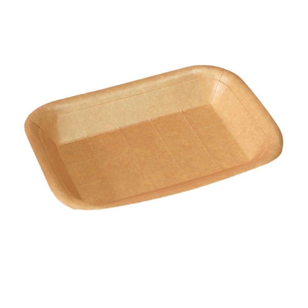 50PCS Waterproof Disposable Kraft Paper Food Plate Thickened Dessert Plate Snack Tray  Fruit