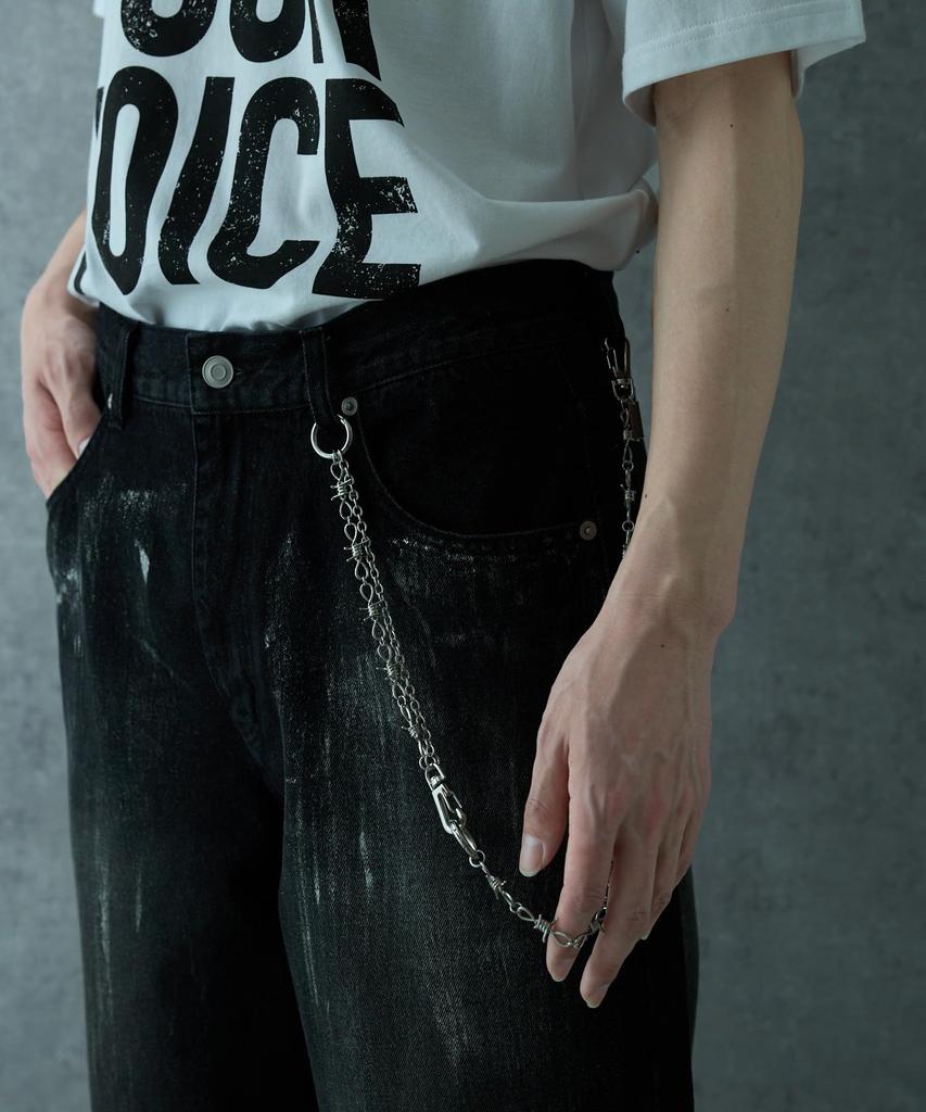 WEGO Unisex Multi-Way Wallet Chain, Silver Accessory, Korean Style, Men's and Women's, F, Pattern 3