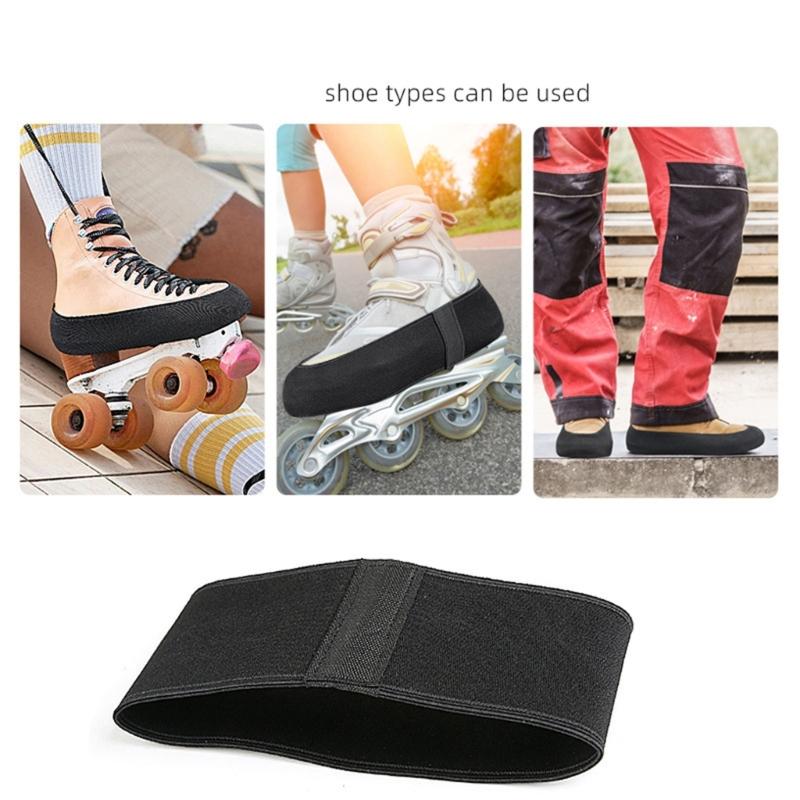 1 Pair Thickened Roller Skate Boot Protectors Straps Elastic Sleeve Band for Figure, Speed Skating Shoe Cover Guards
