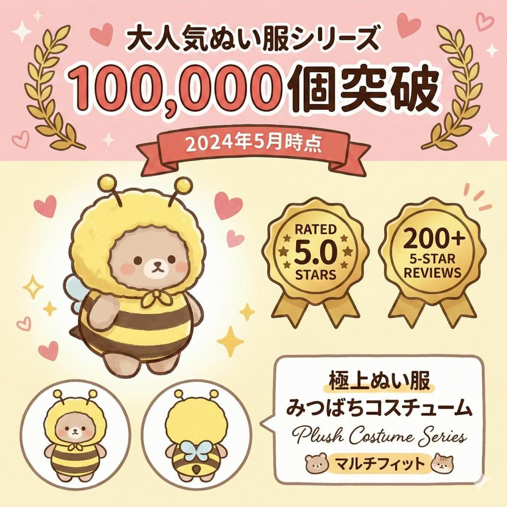 Kokoria Lovebu Plush Toy Honeybee Outfit, 17cm, Interchangeable, Bee Costume