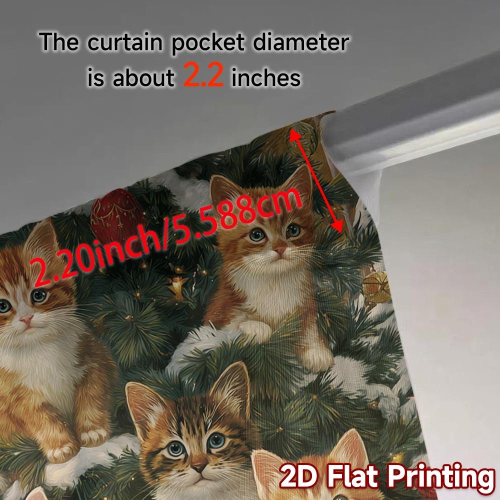 2D Flat Printing  JIT 2pcs   Curtains (Without Rod) Festive Feline Forest Modern Curtain Fabric Yarn Curtains Decorations