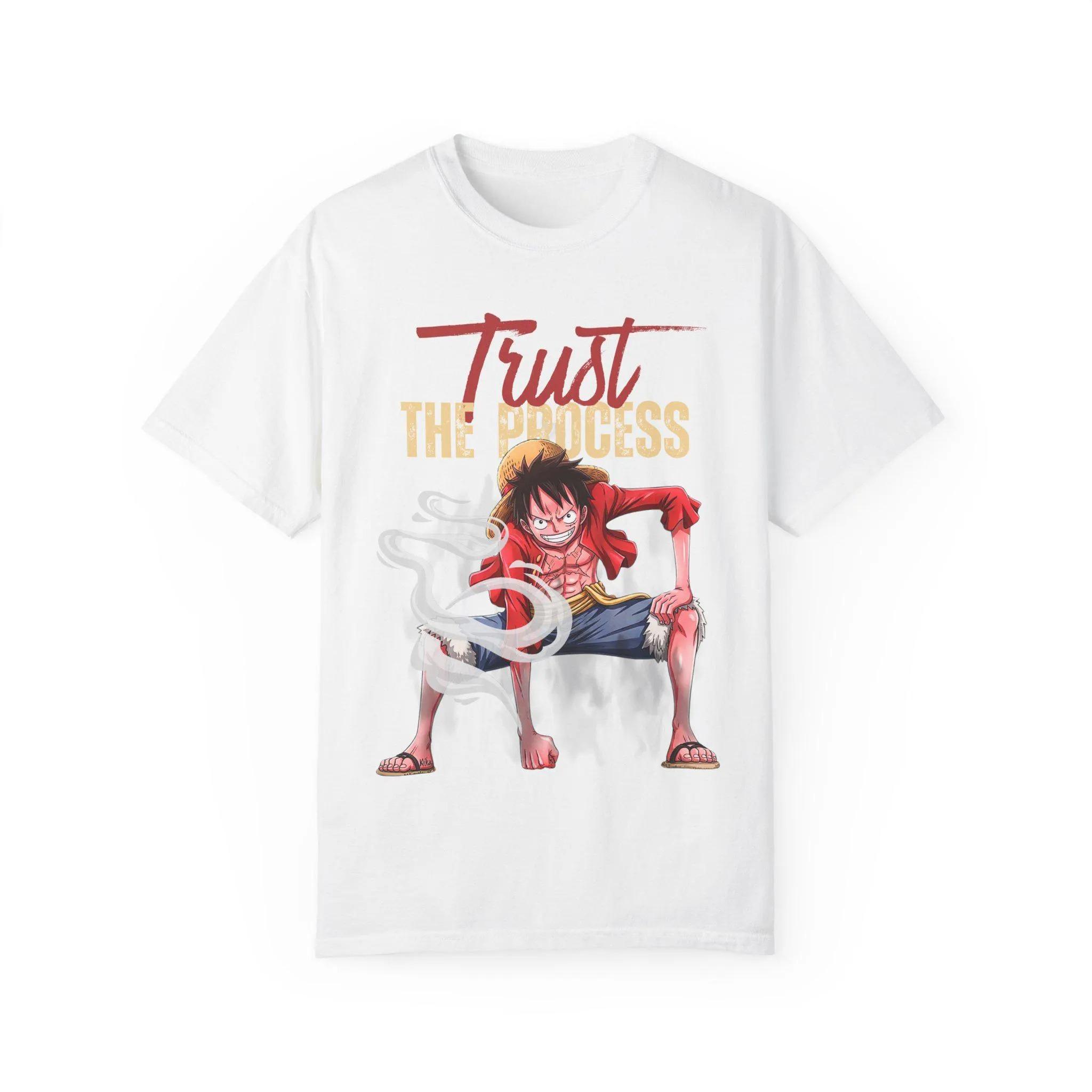 Summer Trust The Process Illustration Tshirt Luffy One Piece Animal Character Design Unisexs Short Sleeves S
