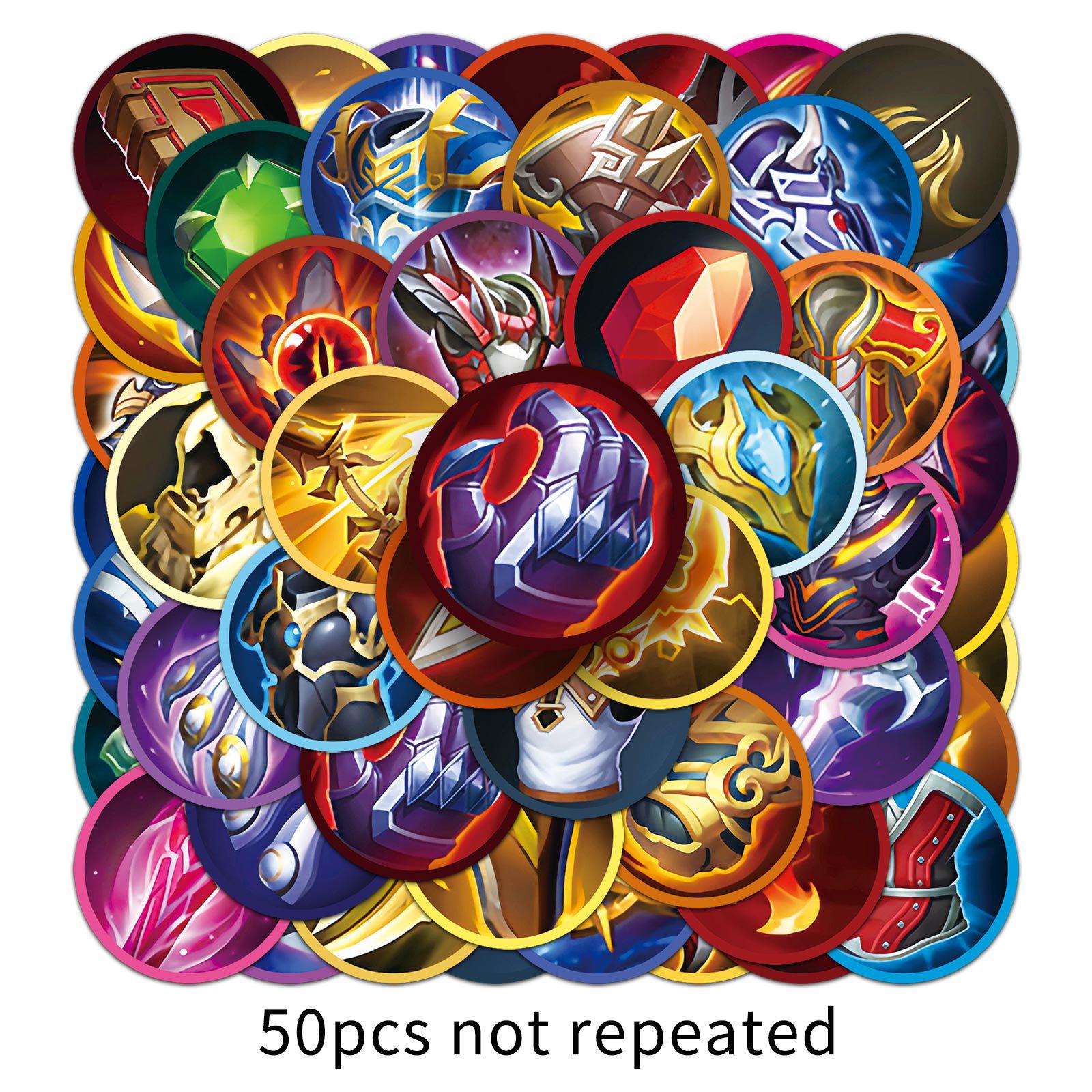 50pcs Cartoon Game Icon Stickers for Phone Cases & Motorcycle Helmets