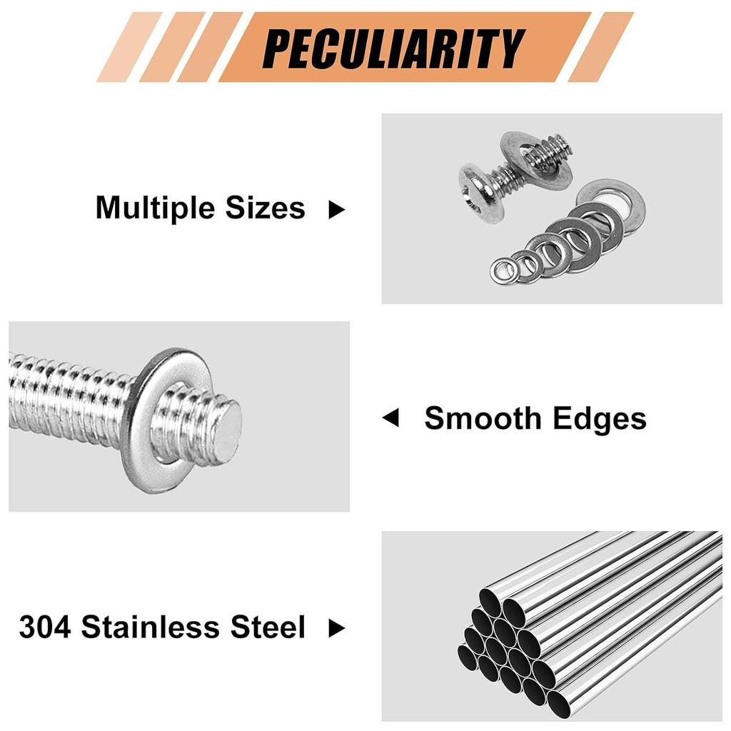 580-Piece Stainless Steel Washer Set, Polished Finish, M2-M12 Sizes