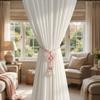2PCS Curtain Holder Pearl Curtain Buckle Adjustable Curtain Binding Curtains Tie Rope  Kitchen
