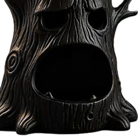 Creepy Tree Statue 3D Printed Spooky Candle Holder, Stump Figurine Dark Fantasy Room Accessories for Halloween Decoration, Desktop Storage Ornament