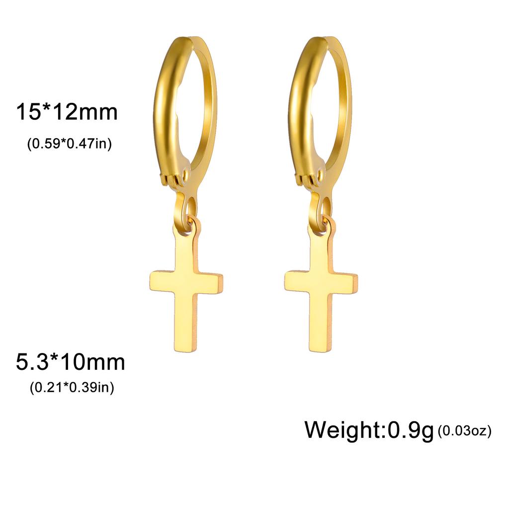 Golden Pendant Hoop Earrings with Heart Hexagon Snake Cross Butterfly Flower Bird Jewelry Gift