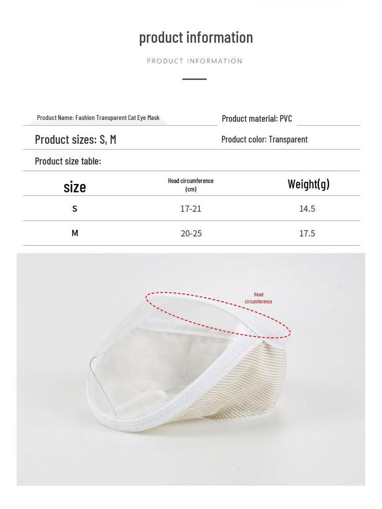 Transparent Cat Eye Mask: Breathable, Anti-Lick, Anti-Bite, and Cleaning Mask for Pets