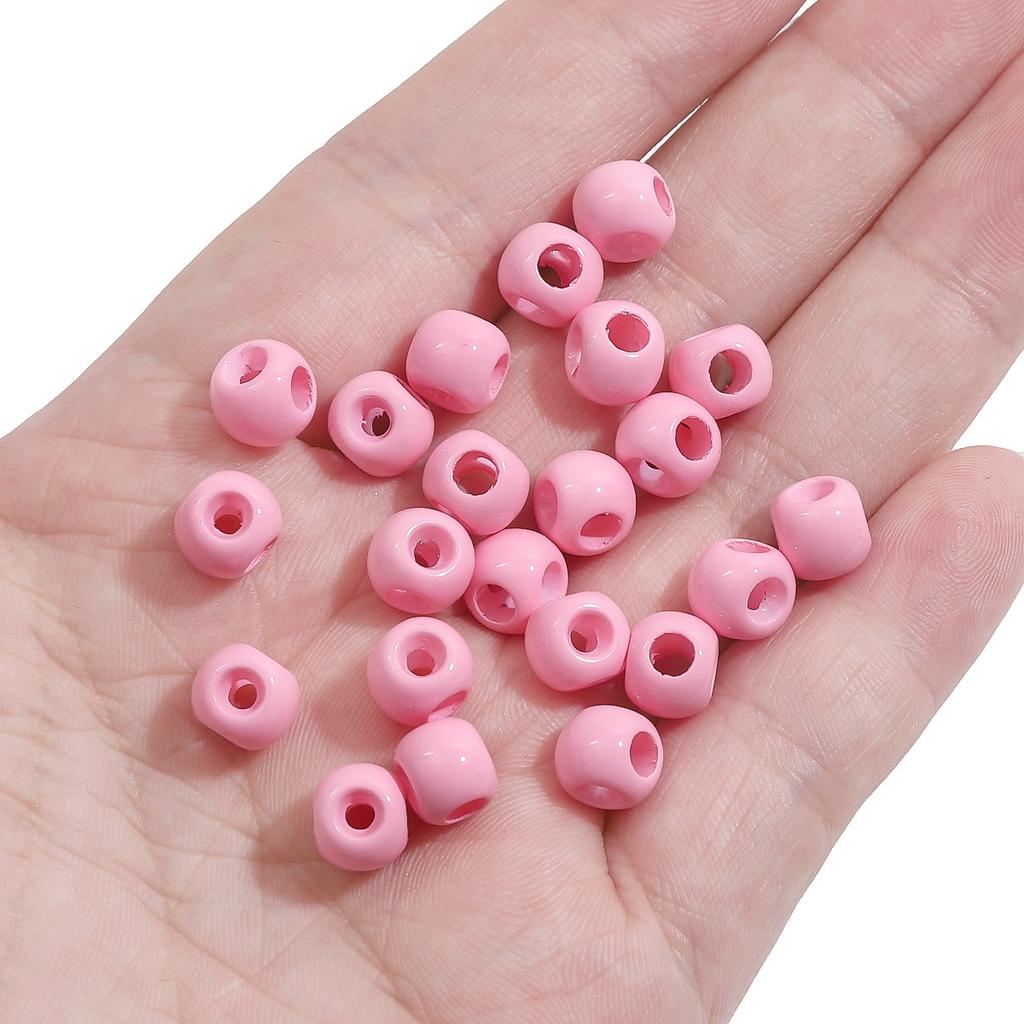Handmade Bracelet Beads Acrylic Solid Color 8 × 6mm Four-way Straight Hole Beads String Accessories Handmade DIY Bracelet Pendant Jewelry Accessories