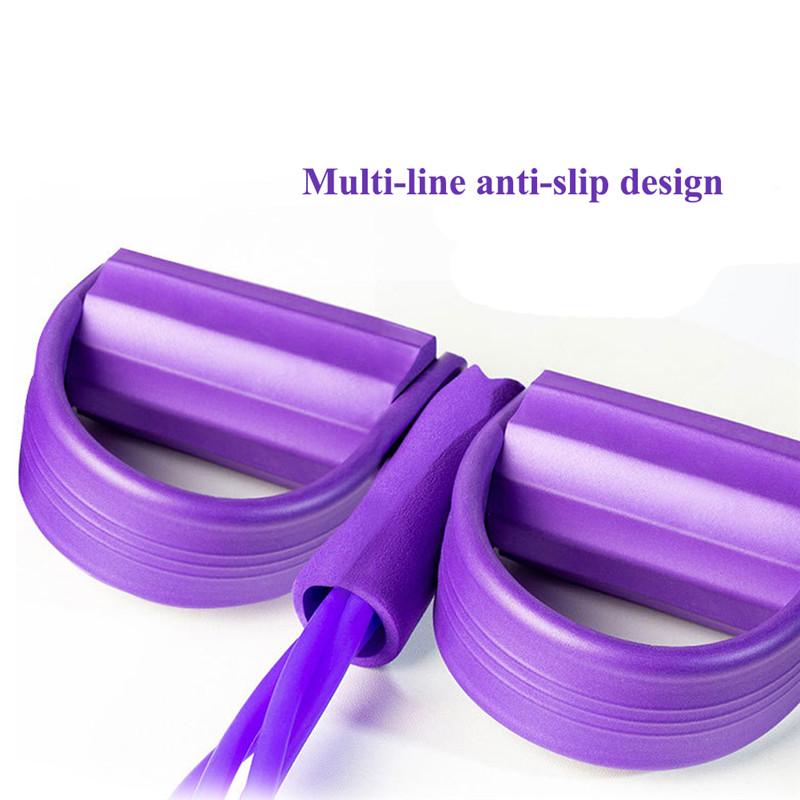 4 Tubes Strong Fitness Yoga Resistance Bands Latex Pedal Exerciser Sit- Up