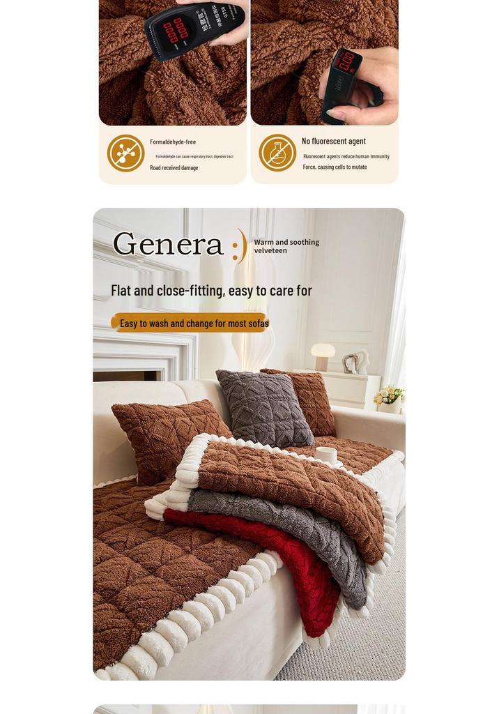 Thickened Non-Slip Plush Sofa Cushion - Autumn/Winter Design