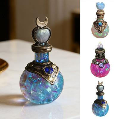 Magische Trankflasche Meerjungfrau Aura Parfümflasche Vintage Harz Quarz Edelstein Wunschflasche Handgemachtes Geschenk