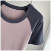 Raglan Short Sleeve Color Block T-Shirt Plus Size Loose Slim Crop Top For Summer Versatile Breathable Soft Material Flattering Slim Women Top
