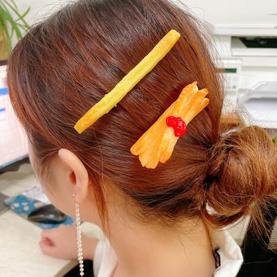 Realistic French Fries Hair Clip Imitation Food Hairpin Sectioning Hair Clips For Women Girls Party Costume Accessories