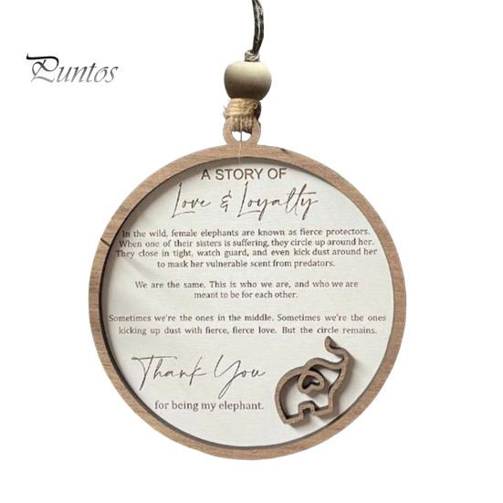 

Украшение в виде слона дружбы, ручная работа, подвеска в виде слона из дерева, круглая подвеска, подарок на день рождения для лучших сестер и подруг 1pc