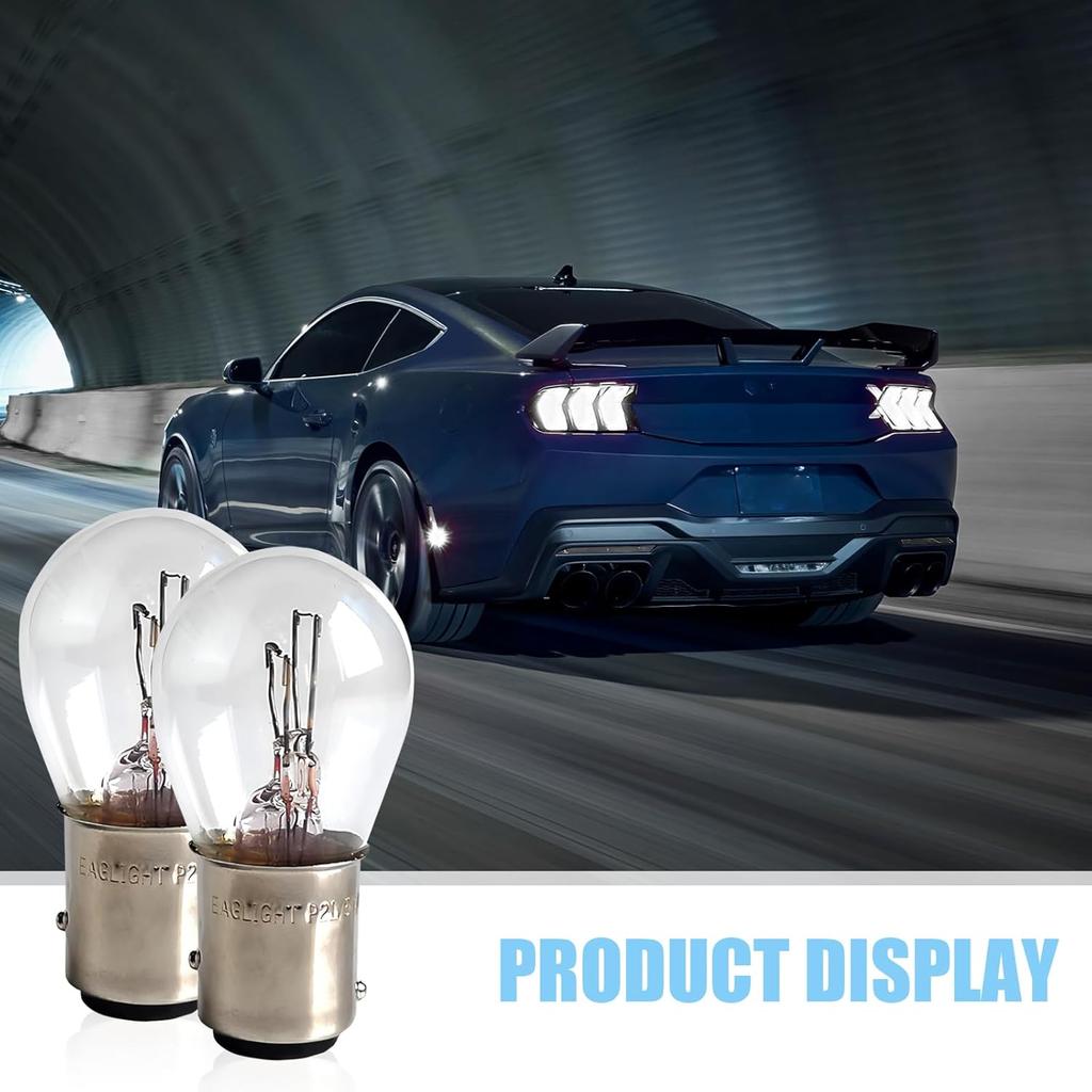 10 PCS 1157 Car Brake Light Bulb, P21/5W BAY15D Dual Contact Halogen Lamp Replacement, Universal Tail Light, For Most Cars, Trucks And Vans (White)