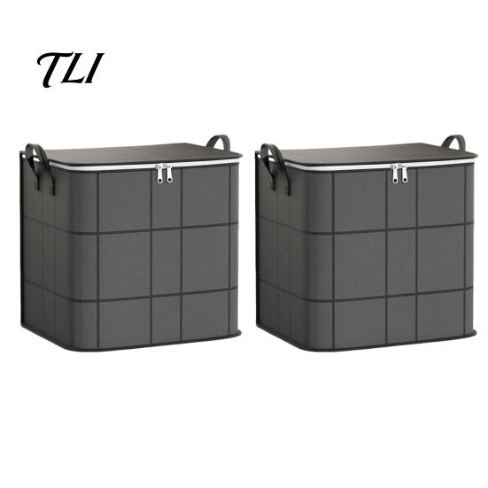Home Storage Bags for Toys Moving Bin with Reinforced Handles And Zipper, Extra Large Capacity Supplies Linens Non-woven Fabric Organizer, Foldable