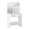 Makeup Table with LED Lights High Gloss White 74.5 x 40 x 141 cm