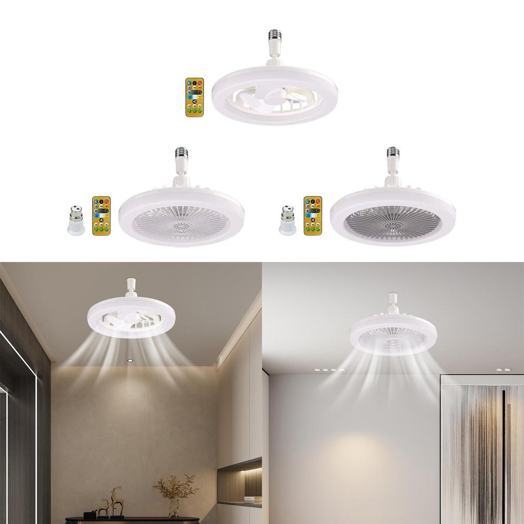 Modern Ceiling Fan with Lights 3 Speeds E27 Converter Base Energy Saving LED