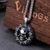 Stainless Steel Viking Warrior Men Necklace Skull Celtic Knot Hip Hop Charm Biker Amulet Pendant Jewelry Goth As Men's Gift