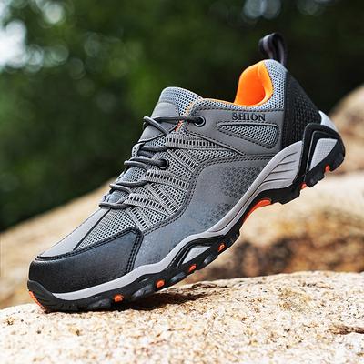 Casual Sneakers Men Lace-up Anti-slip Casual Outdoor Hiking Shoes Men Air Mesh Breathable Soft Low-top Running Shoes Men