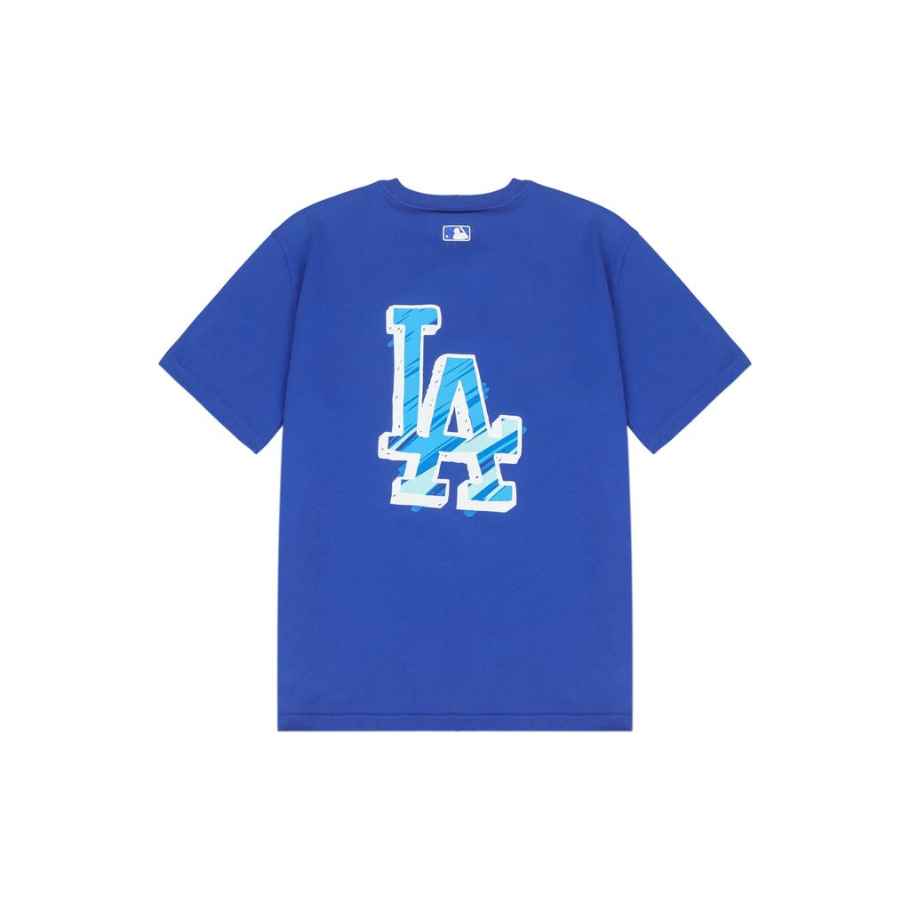 MLB Basic Logo Back Print Dopamine Crew Neck Short Sleeve T-Shirt Unisex T-Shirts Blue 3ATS03023-07BLD