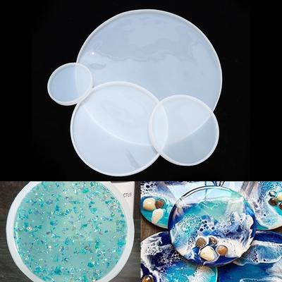Fluid Arts Silicone Pendant Agate Jewelry Making Mould Epoxy Resin Casting Molds Round Coaster Mold