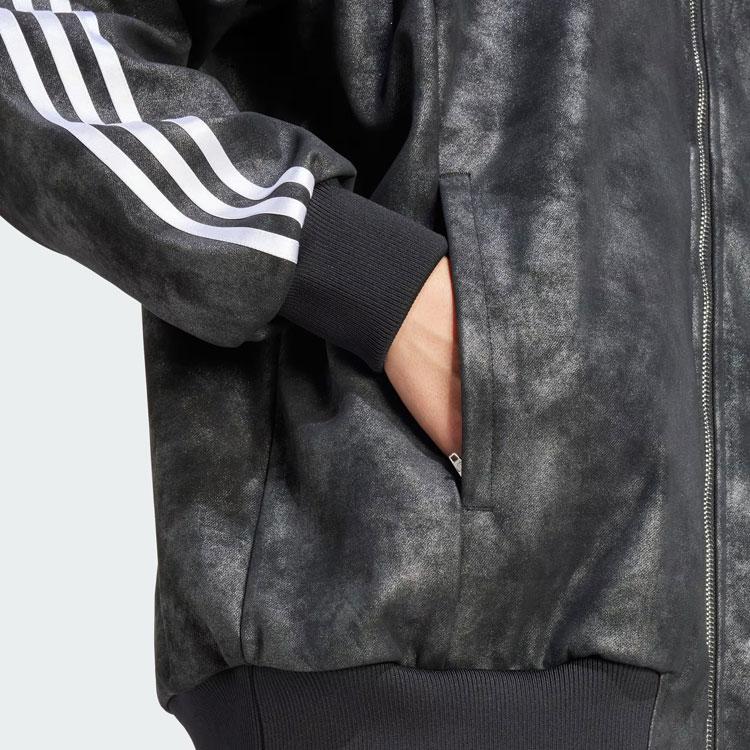 Adidas Originals Premium Sst Luxe Track Top Tie-Dye Full Print Striped Color Block Sports Jacket Women Jacket Black IY8054