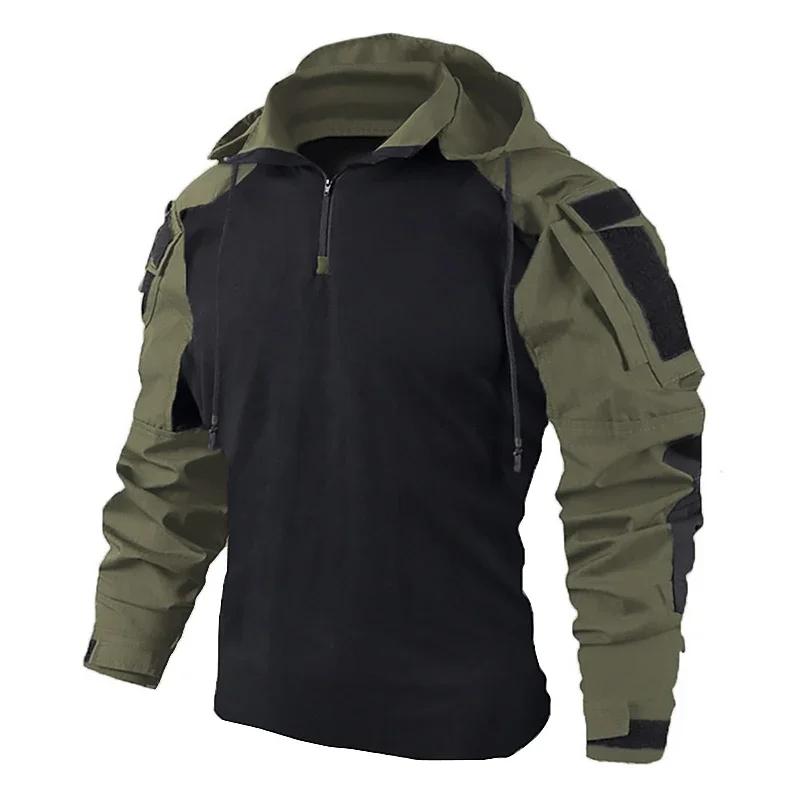 Paintball Tactical Suits Work Wear Uniform Multi Pockets Combat Camo Shirts Hooded Cargo Pants Knee Pads Hunting Clothes