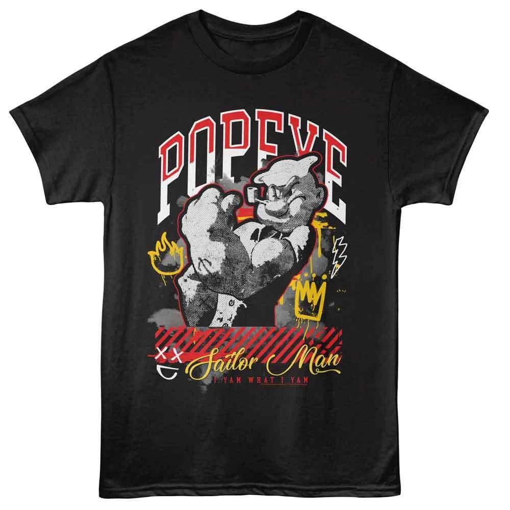 Popeye - Sailor Man Graffiti - American Classics - Black Short Sleeve T-Sh 120