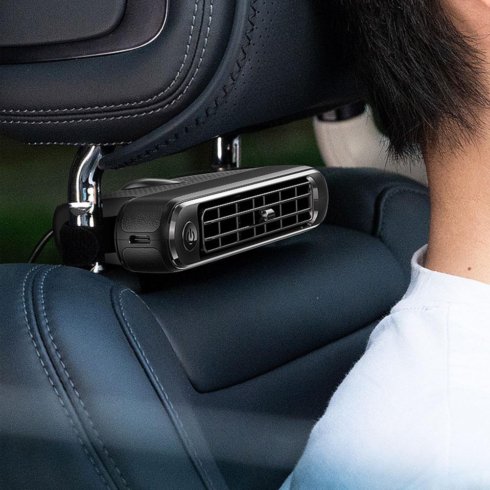 Car Rear Seat Headrest Cooling Fan Electric 3-Speed Adjustable Wind Speed Mini Fan RV Car Cooling Tool Car Interior Accessories